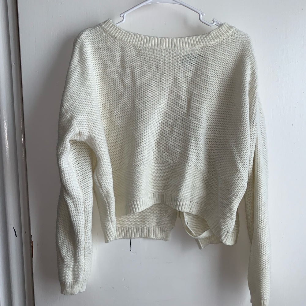 Crop tie back sweater